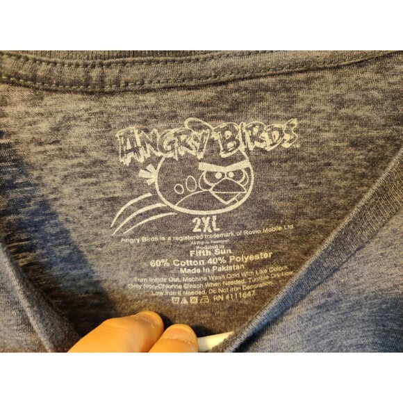 Angry Birds Phone App Smart Phone Video Game Gray T-Shirt Tee Shirt 2XL - Picture 5 of 5